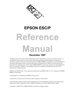 EPSON ESC/P Reference Manual December 1997
