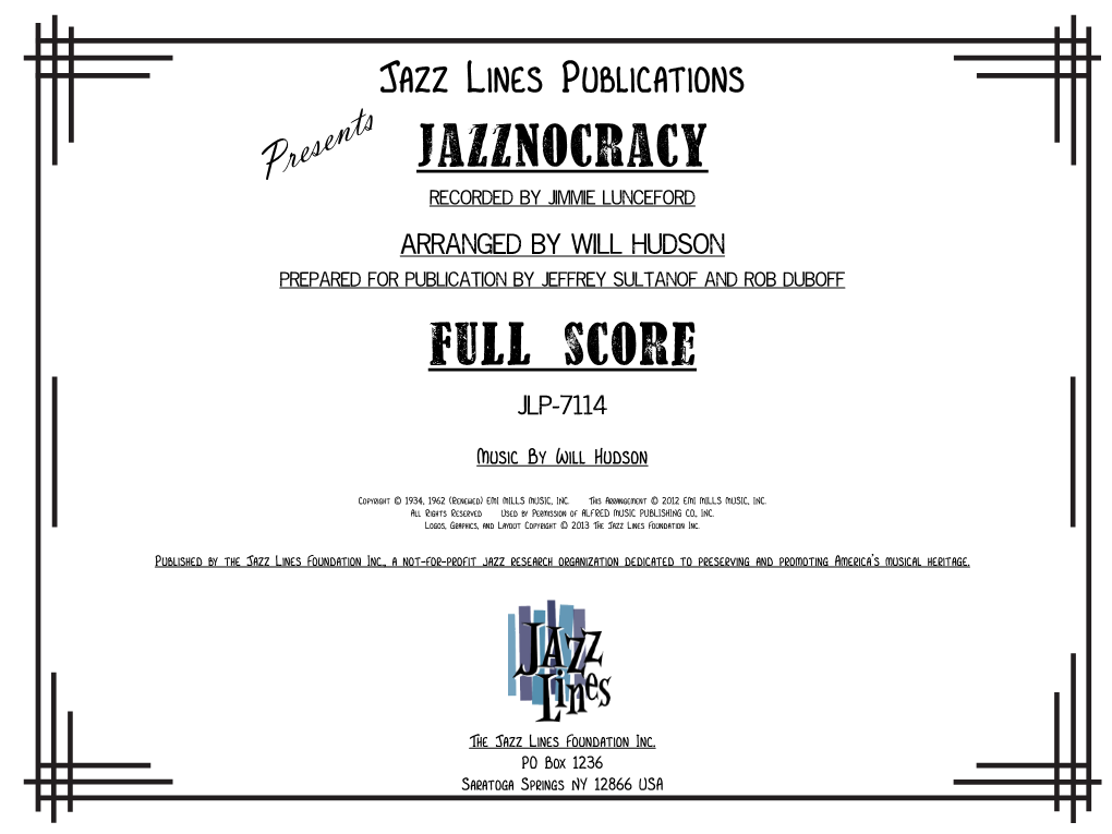 Jazznocracy Presents Recorded by Jimmie Lunceford