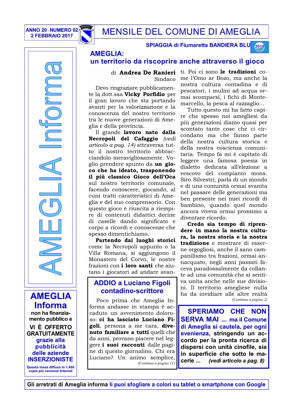 MENSILE DEL COMUNE DI AMEGLIA AMEGLIA Informa