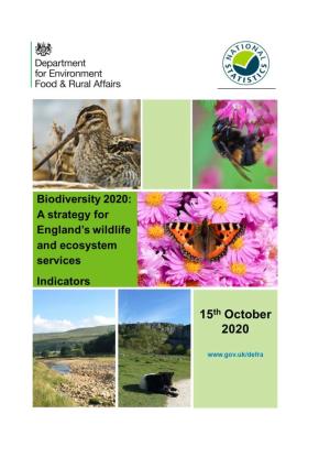 Biodiversity 2020: a Strategy for England’S Wildlife and Ecosystem Services