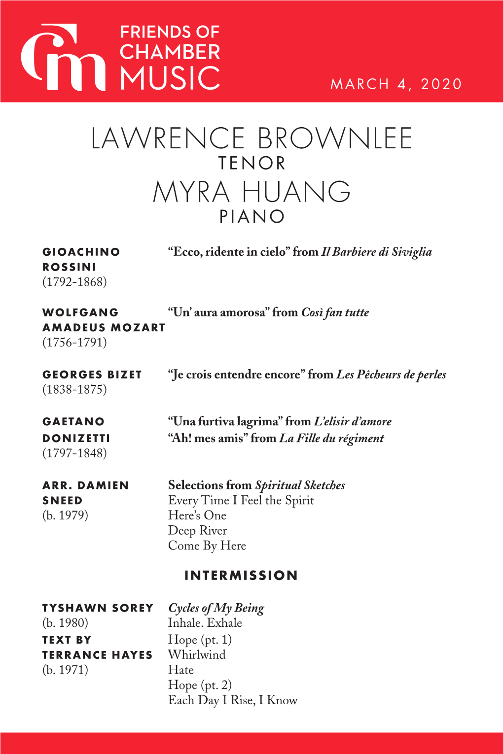 Lawrence Brownlee Myra Huang