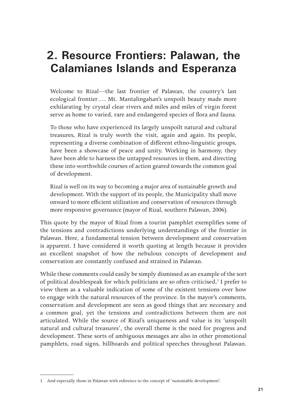 Palawan, the Calamianes Islands and Esperanza