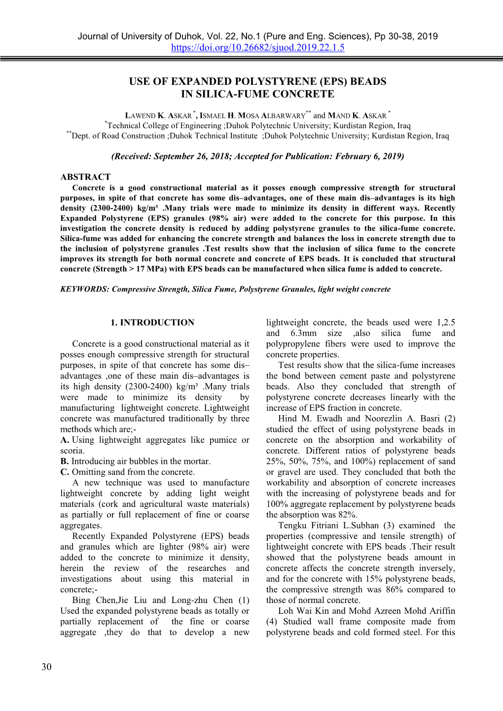 Use of Expanded Polystyrene (Eps) Beads in Silica-Fume Concrete