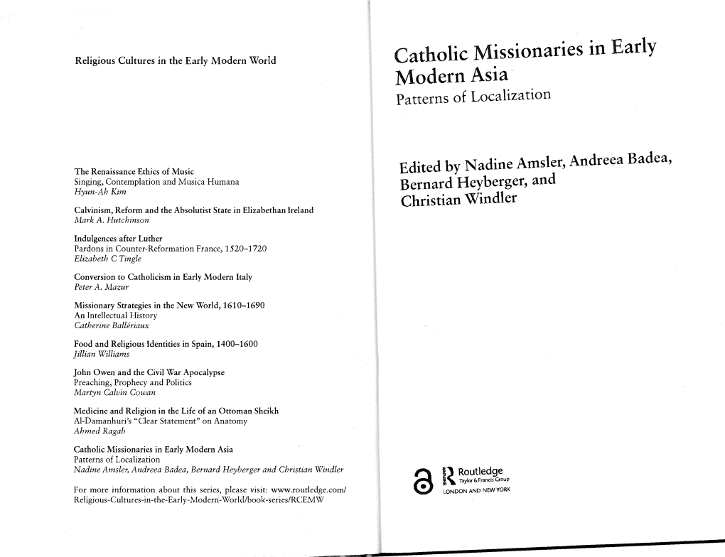 Catholic Missionaries in Early Modern Asia