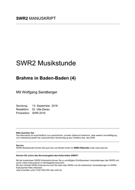 SWR2 Musikstunde