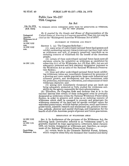 92 STAT. 40 PUBLIC LAW 95-237-FEB. 24, 1978 Public Law 95-237 95Th Congress an Act Feb