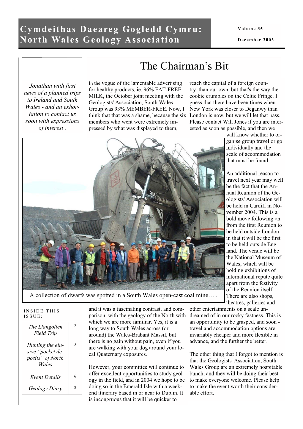 North Wales Geology Association December 2003