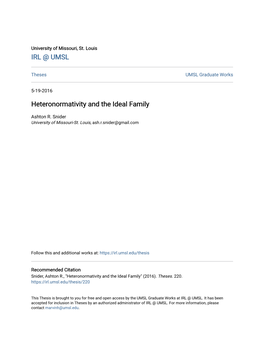 Heteronormativity and the Ideal Family