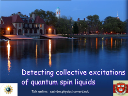 Detecting Collective Excitations of Quantum Spin Liquids