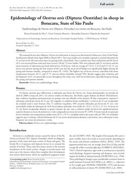(Diptera: Oestridae) in Sheep in Botucatu, State of São Paulo