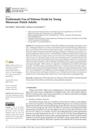 Problematic Use of Nitrous Oxide by Young Moroccan–Dutch Adults
