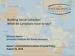 Building Social Cohesion: What Do Canadians Have to Say?