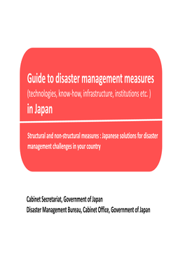 Guide to Disaster Management Measures in Japan