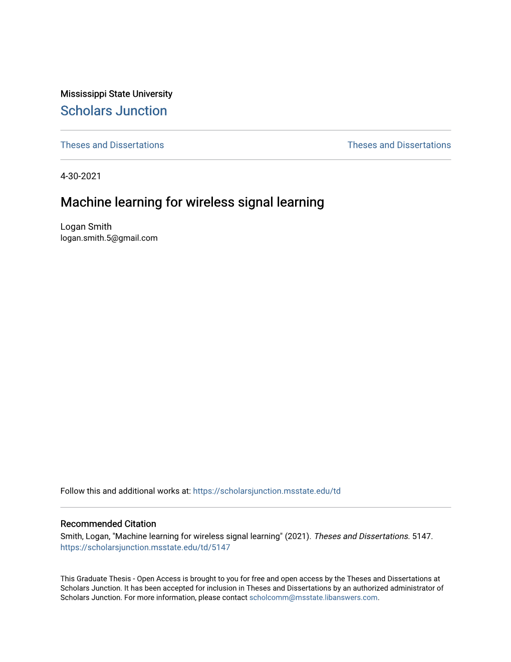 Machine Learning for Wireless Signal Learning