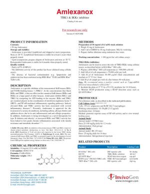 Amlexanox TBK1 & Ikke Inhibitor Catalog # Inh-Amx