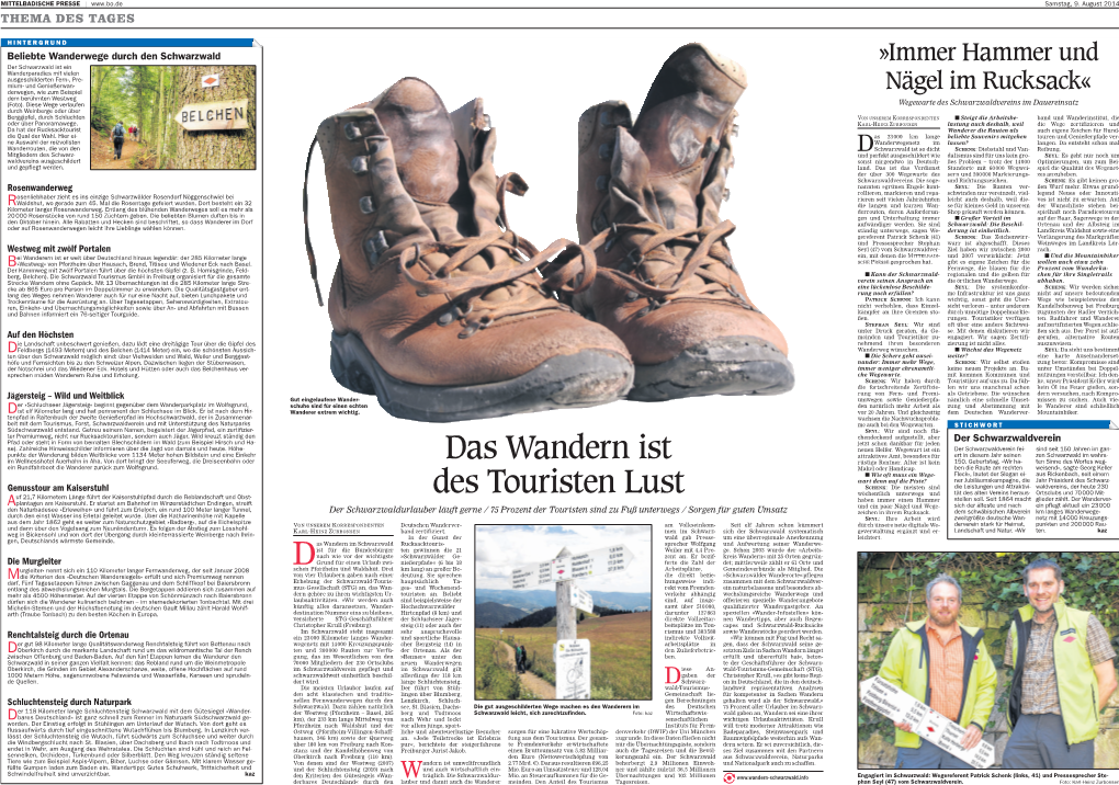 Das Wandern Ist Des Touristen Lust