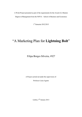 “A Marketing Plan for Lightning Bolt”