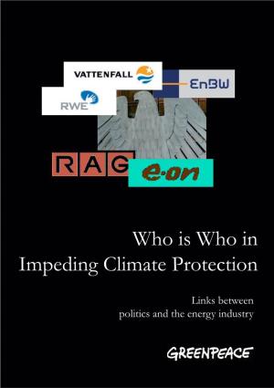 Who Is Who in Impeding Climate Protection