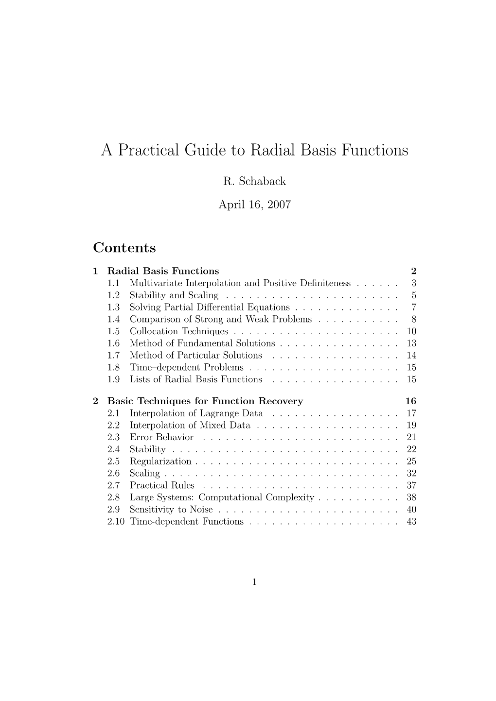 A Practical Guide to Radial Basis Functions