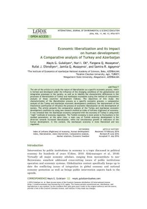 Economic Liberalization and Its Impact on Human Development: a Comparative Analysis of Turkey and Azerbaijan Mayis G