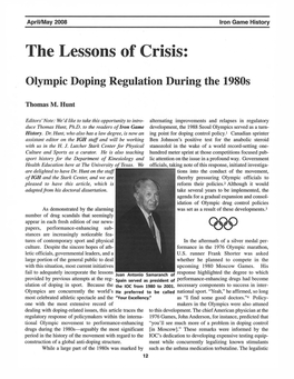 The Lessons of Crisis: Olympic Doping Regulation During the 1980S