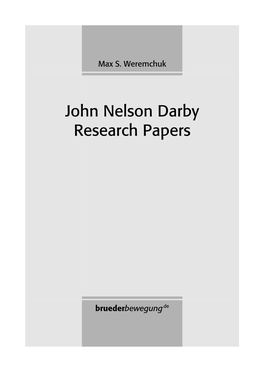 John Nelson Darby Research Papers