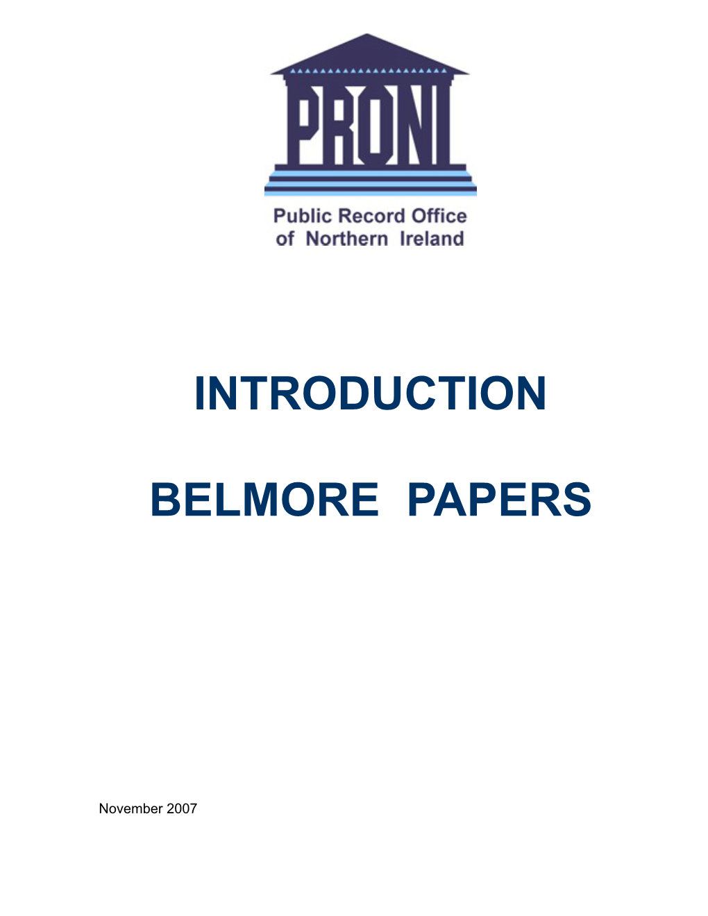 Introduction to the Belmore Papers