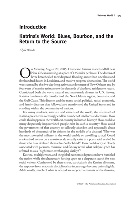 Introduction Katrina's World: Blues, Bourbon, And