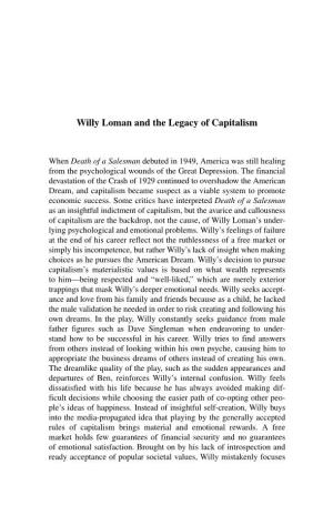 Willy Loman and the Legacy of Capitalism
