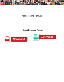 Acting Terms for Kids