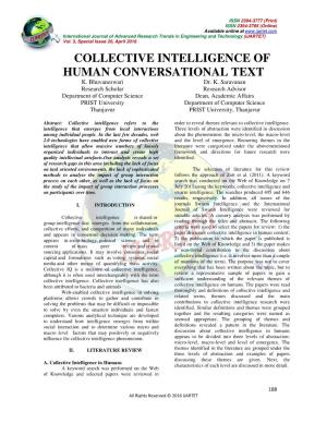Collective Intelligence of Human Conversational Text K