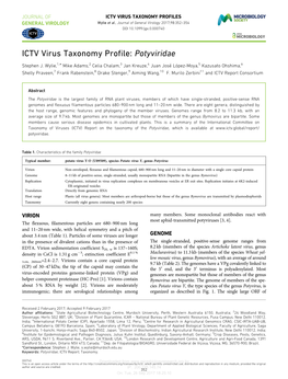 ICTV Virus Taxonomy Profile: Potyviridae