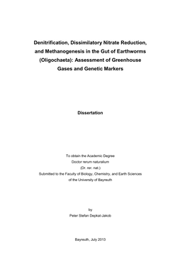 Denitrification, Dissimilatory Nitrate Reduction, and Methanogenesis in the Gut of Earthworms (Oligochaeta): Assessment of Greenhouse Gases and Genetic Markers