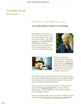 Joni Mitchell's Guitars and Tunings