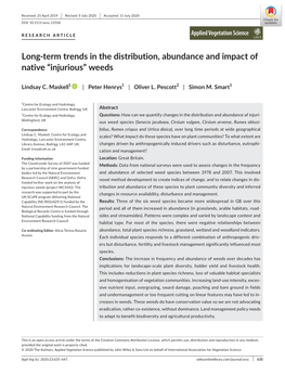 Long‐Term Trends in the Distribution