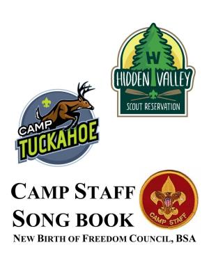 Camp Staff Song Book New Birth of Freedom Council, Bsa