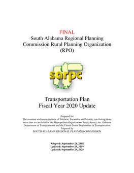 South Alabama Regional Planning Commission Rural Planning Organization (RPO)
