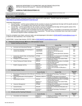 Agriculture Education 9-12