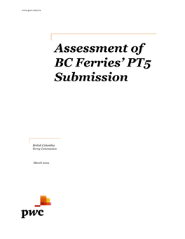 Assessment of BC Ferries' PT5 Submission