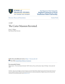 The Carter Mansion Revisited