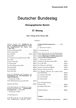 Deutscher Bundestag Stenographischer Bericht 57. Sitzung