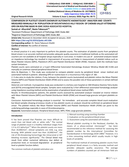 International Journal of Medical and Biomedical Studies (IJMBS) Multiplied by 15,000 to Yield a Platelet Count Estimate Per 3