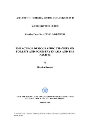 Impacts of Demographic Changes on Forests and Forestry in Asia and the Pacific
