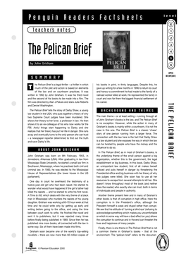 The Pelican Brief – Penguin Readers Factsheets