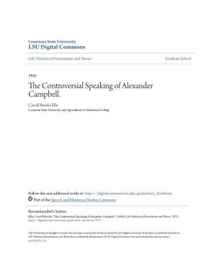 The Controversial Speaking of Alexander Campbell