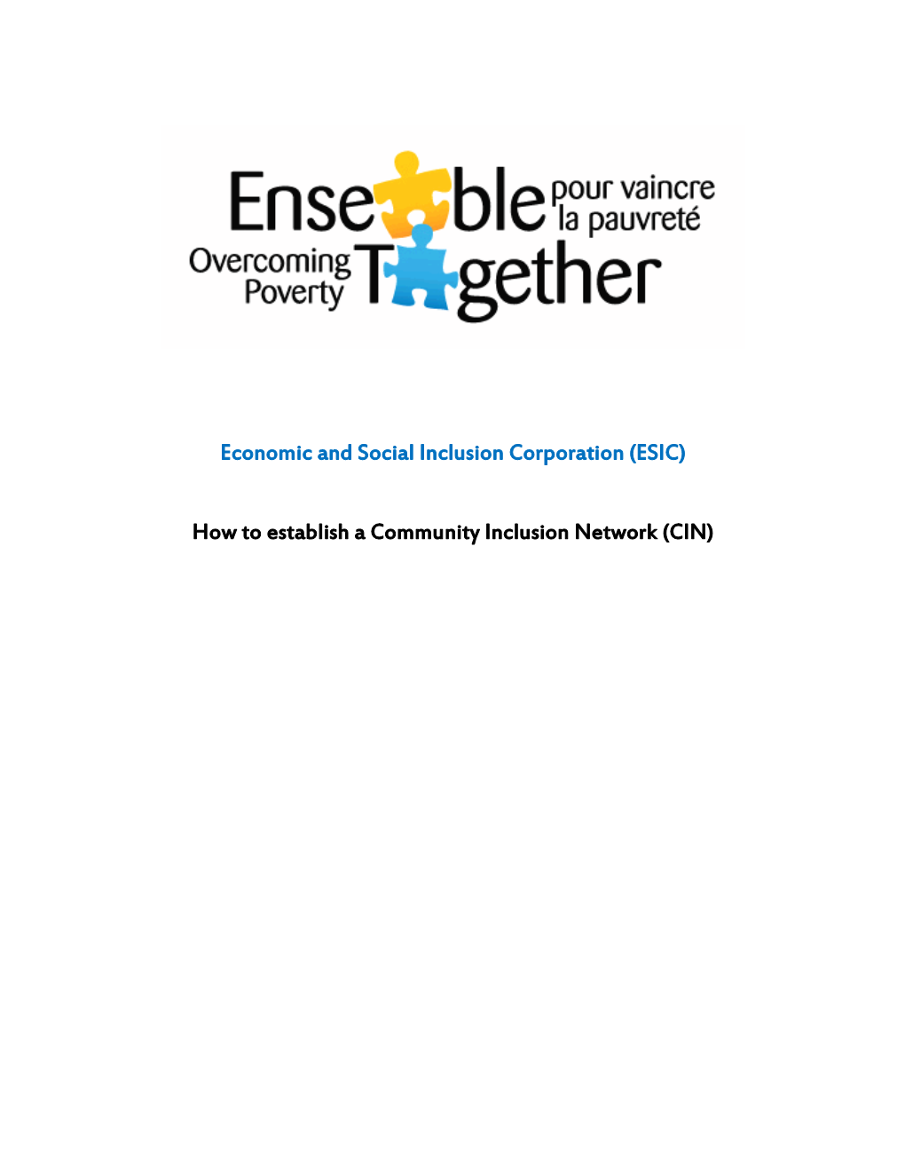 ESIC) How to Establish a Community Inclusion Network (CIN