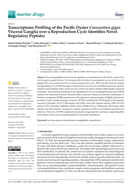 Transcriptome Profiling of the Pacific Oyster Crassostrea Gigas Visceral