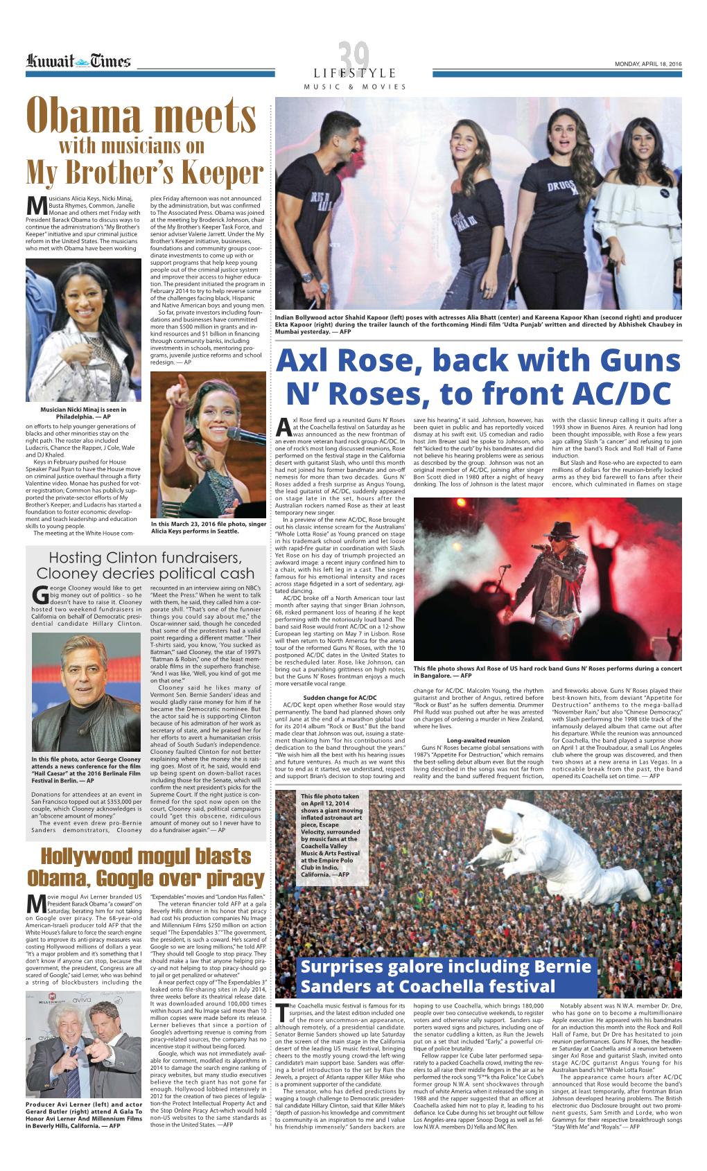 Axl Rose, Back with Guns N' Roses, to Front AC/DC