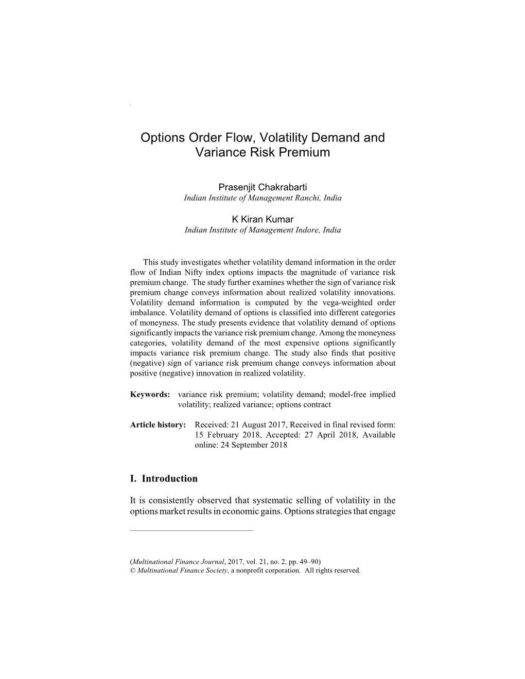 Options Order Flow, Volatility Demand and Variance Risk Premium