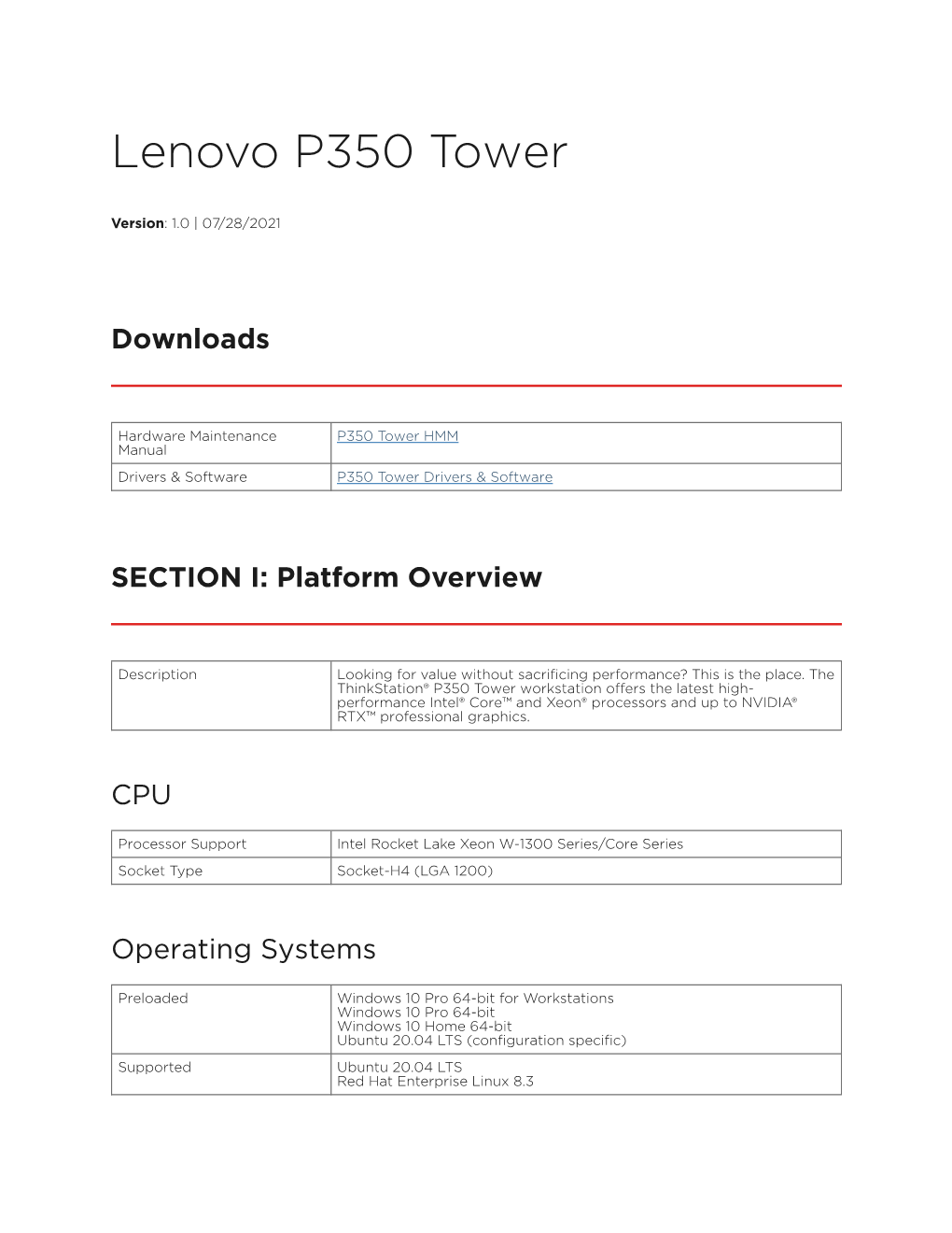 Lenovo P350 Tower